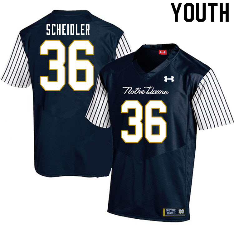 Youth #36 Eddie Scheidler Notre Dame Fighting Irish College Football Jerseys Sale-Alternate